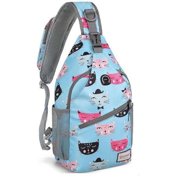 Handbags - Sling Bag for Women Men:Small Crossbody Sling Backpack - Mini Cat's Head Light B